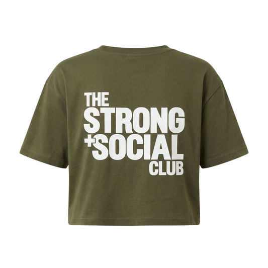Womens Signature Cropped Tee - Khaki