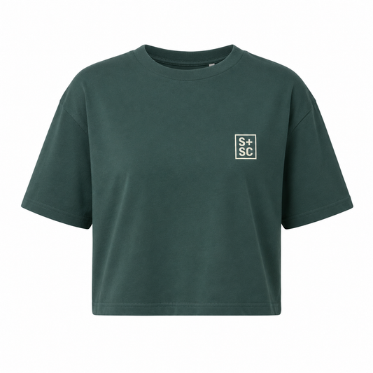 Womens Signature Cropped Tee - Teal